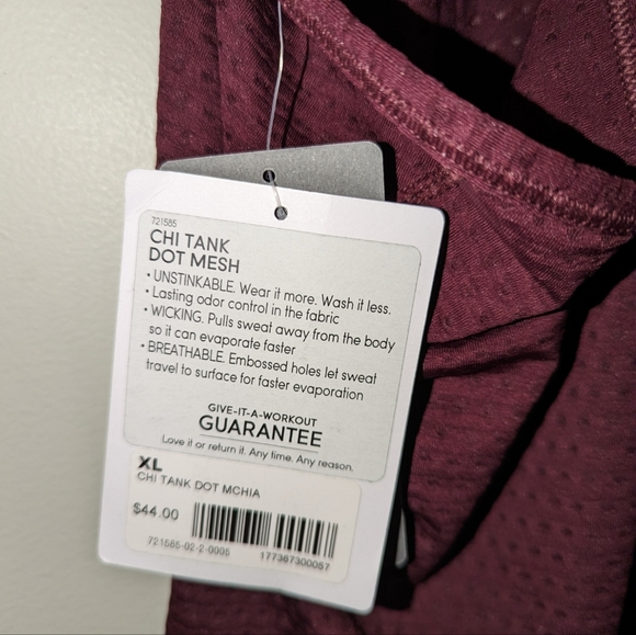 Athleta Women's Mesh Tank Top Racerback Chi Dot Maroon Burgundy Size XL - Picture 6 of 12